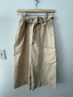 Anthropologie Maeve Beige Utility Cotton Gardener Culottes